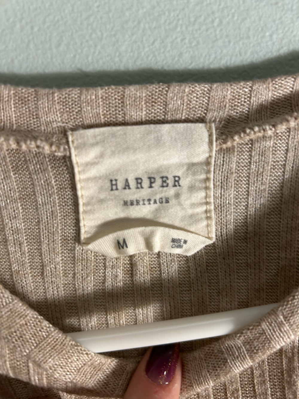 Harper Ribbed Tunic Top - Beige - Picture 4 of 5
